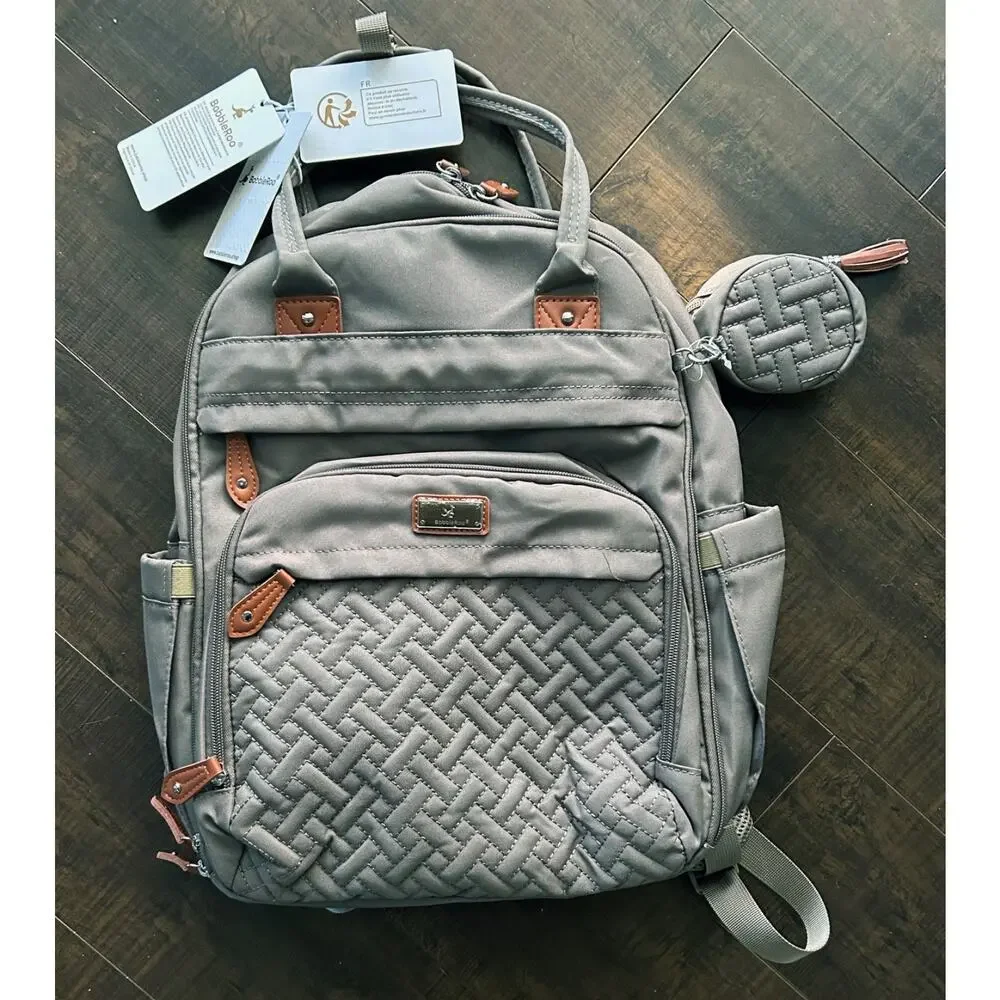 NWT! BabbleRoo Diaper Bag Khaki Backpack Multi Function Travel Tote